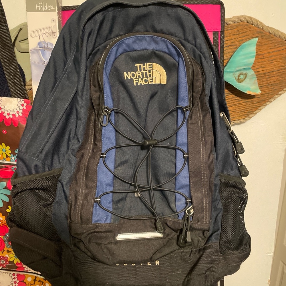 The North Face Men's Black and Blue Backpack